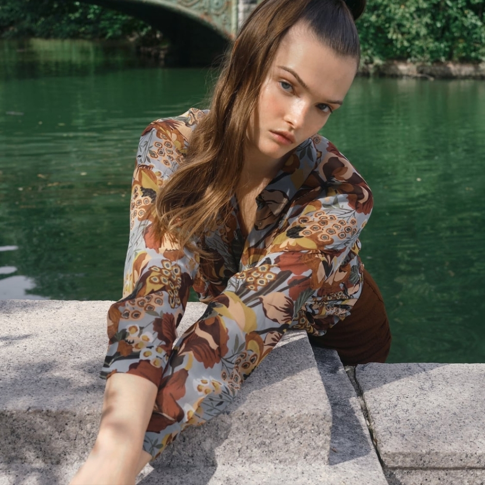 Zara floral print shirt